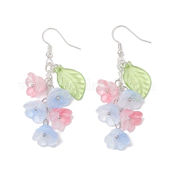 Серьги-подвески с эмалью ручной работы в виде цветка&nbsp;EJEW-TA00706