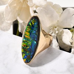 Кольца из смолы с конским глазом RJEW-R006-01G-02