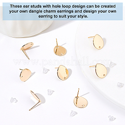 30 шт. латунные серьги-гвоздики&nbsp;KK-DC0001-41