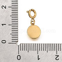 Плоская круглая подвеска с сердцем из нержавеющей стали 304 со стразами STAS-H202-11G