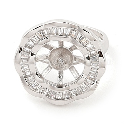 925 кольцо из стерлингового серебра с микропаве из кубических цирконий с жемчужным гнездом STER-B003-11P