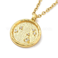 Плоские круглые подвески в форме созвездия из нержавеющей стали 304 с кубическим цирконием STAS-S145-01L