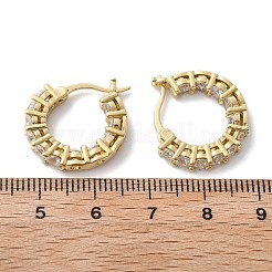 Латунные серьги-кольца из прозрачного кубического циркония EJEW-K083-42G