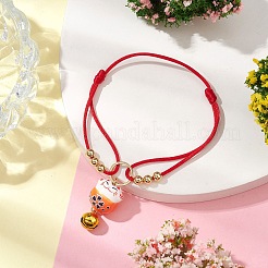 Фарфоровые браслеты ручной работы с котом удачи BJEW-JB10505