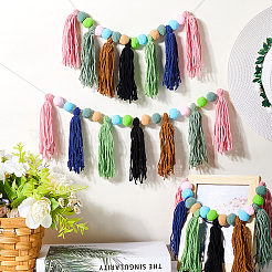 Шерстяной войлок шарик кисточка гирлянда баннер DIY-WH20011-28B