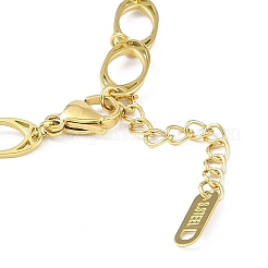 Ионное покрытие (ip) 304 нержавеющая сталь конский глаз браслет для женщин&nbsp;BJEW-K254-11B-G