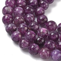 Натуральный лепидолит / пурпурный слюдяный камень бисер пряди&nbsp;G-C270-O05-14