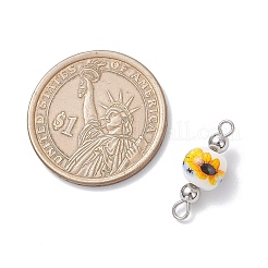 Подвески-коннекторы из фарфора и керамики с цветочным принтом ручной работы&nbsp;PALLOY-JF04451-01