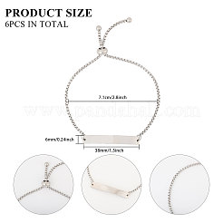 6шт регулируемые браслеты-слайдеры из нержавеющей стали BJEW-CA0001-10