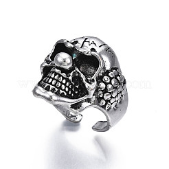 Готический панк-череп из сплава открытое кольцо-манжета для мужчин и женщин RJEW-T009-58AS