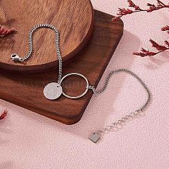 925 плоский круглый браслет на ногу с родиевым покрытием JA191A