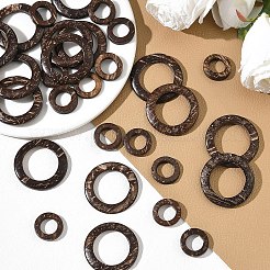 35 шт. деревянная фурнитура для ювелирных изделий из кокоса соединительные кольца&nbsp;COCO-YW0001-01