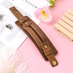 Кожаные браслеты обруча оснастки BJEW-FF0007-027B