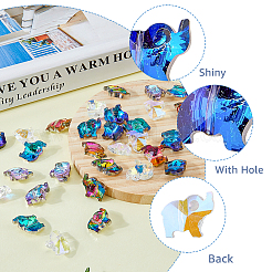 35шт 7 цвета прозрачные стеклянные бусины GLAA-FH0001-68