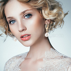 1 пара серег с подвеской из натурального жемчуга EJEW-AN0004-01