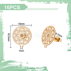 16 шт. фурнитура для сережек-гвоздиков из нержавеющей стали 304 STAS-UN0048-04