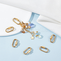 8 шт. подвески-замки с винтовым карабином из нержавеющей стали 304 STAS-UN0058-40G