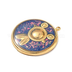 Подвески из нержавеющей стали 304 из эпоксидной смолы с натуральными ракушками и пайетками внутри STAS-L026-17G-F04