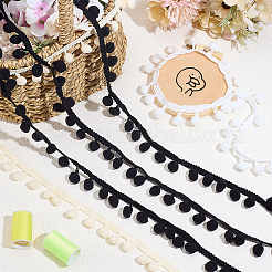 15 ярд двухцветной полиэстеровой кружевной ленты с помпонами и кисточками OCOR-AR0001-92