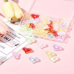 40шт УФ покрытие Радужные радужные прозрачные акриловые бусины MACR-FS0002-19