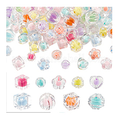 180шт 9 стиля прозрачные акриловые бусины OACR-PH0004-30