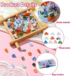 590шт 10 цвета прозрачные акриловые бусины&nbsp;OACR-YW0001-91