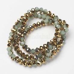 Стеклянные бусины с гальваническим покрытием  EGLA-A034-J8mm-O02