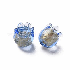Ручная работа золотой фольги Lampwork бисер FOIL-T004-04C