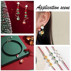 50 шт. непрозрачные акриловые бусины с рождественским принтом&nbsp;OACR-CJ0002-20