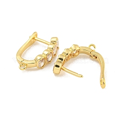 Покрытие стойки латунь микропаве фианит серьги обручи EJEW-C102-17G