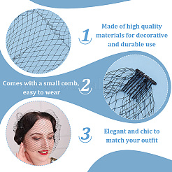 Нейлоновая сетчатая вуаль для лица OHAR-WH0034-10B