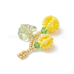 Подвески из стеклянных бусин в виде ягод и листьев&nbsp;PALLOY-MZ01114