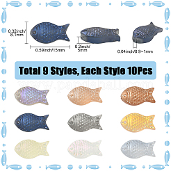 90 шт. нити из матовых стеклянных бусин 9 цветов&nbsp;GLAA-SC0002-86