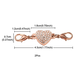 Сплава кристалла горный хрусталь магнитные застежки&nbsp;ALRI-YW0001-10RG