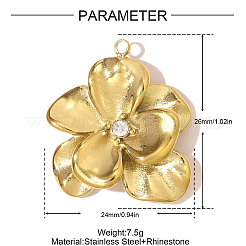 Подвески из нержавеющей стали 304 со стразами&nbsp;STAS-OY007-89G