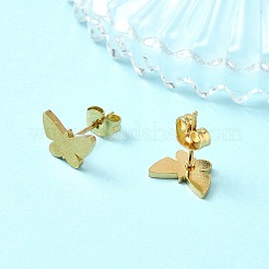 Комплекты серег-гвоздиков из нержавеющей стали 304 с микропаве из кубического циркония для женщин&nbsp;EJEW-B112-01G-04