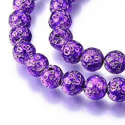 Гальванические бусины из натуральной лавы&nbsp;LS-G-T098-01D-04