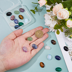 20 шт. 10 стиля кабошонов из натуральных и синтетических смешанных драгоценных камней с плоской задней частью&nbsp;G-FH0002-69