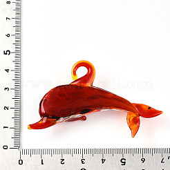 Ручной серебряная фольга Lampwork большие кулоны&nbsp;LAMP-T023-13