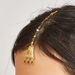 Цепочка для наращивания волос в этническом стиле с кисточками из латуни и кубическим цирконием для женщин&nbsp;LR5760-3