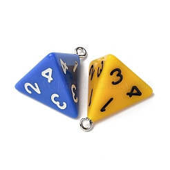 4 граненые подвески из непрозрачной смолы&nbsp;RESI-S021-02A