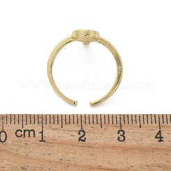 Латунные кольца-манжеты с микропаве и прозрачным цирконием для женщин RJEW-C126-08G