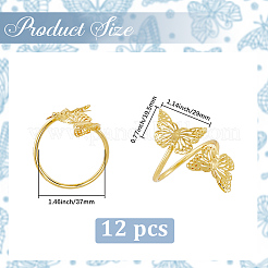 Бабочка железные кольца для салфеток&nbsp;AJEW-WH20070-109G