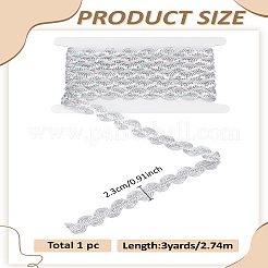 Блестящая кружевная лента из полиэстера&nbsp;SRIB-LP0001-18