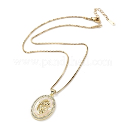 Ожерелья с подвеской из латуни с микро паве на День матери и прозрачным кубическим цирконием&nbsp;LS-NJEW-G126-01E