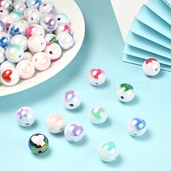 100 шт. двухцветные непрозрачные акриловые бусины с УФ-покрытием&nbsp;OACR-CJ0001-34