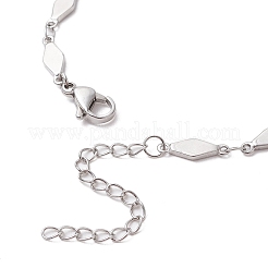 Браслеты-цепочки из нержавеющей стали 304 с ромбовидными звеньями для женщин&nbsp;BJEW-JB11603-02