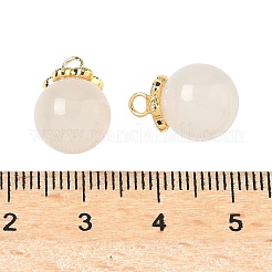 Круглые подвески из натурального белого халцедона&nbsp;G-P577-03G