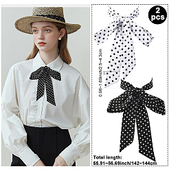 2шт 2-х цветные шифоновые галстуки для женщин&nbsp;AJEW-SP0003-51B