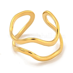 Ионное покрытие (ip) 304 нержавеющая сталь нерегулярное открытое манжетное кольцо для женщин&nbsp;RJEW-A043-26G